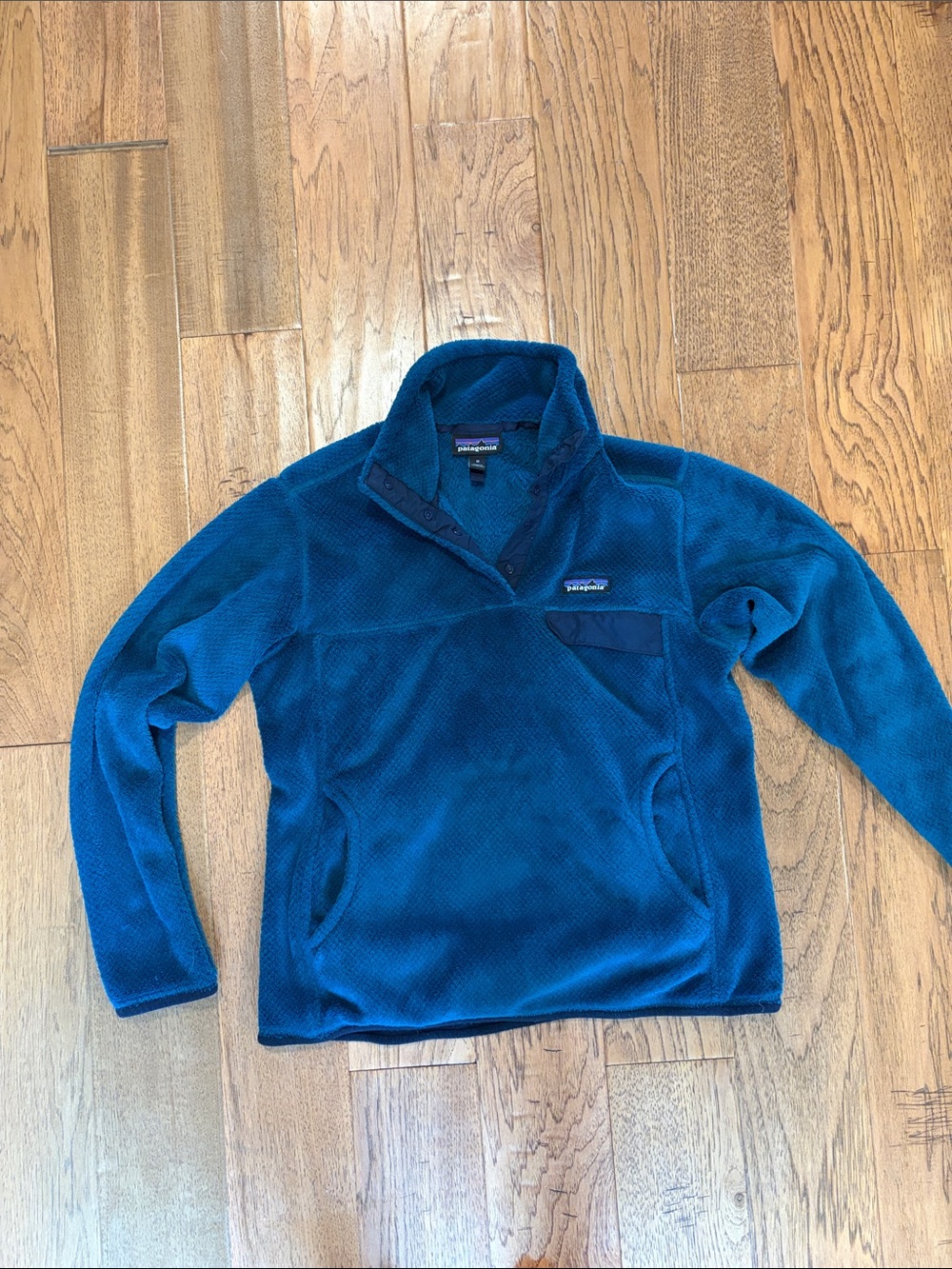 Patagonia Women’s Dark Teal Blue Zip-Up Fleece Pullover